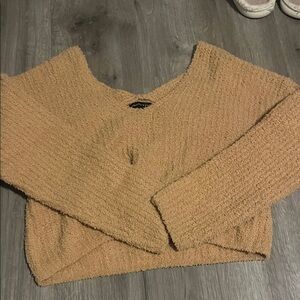 Kendall & Kylie Tan V-Neck Sweater